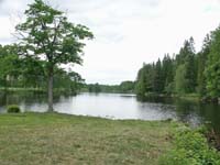 Smeddammen med intaget till kanalen nere till h�ger i bild