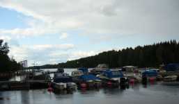 Vy �ver b�thamnen med Dal�lven uppstr�ms.