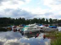 Vy �ver b�thamnen med Dal�lven nedstr�ms.