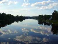Dal�lven nedstr�ms landsv�gsbron mot Hedemora.
