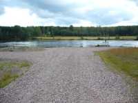 V�gen ner till sj�s�ttningsrampen vid N�s kraftstation.
