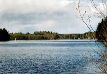 Farleden motstr�ms mot staden Nurmes och det tidigare f�rjel�get vid M�nni. 