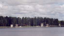 Timmerflottningsslussen och kanalhuset.