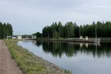 Soskua sluss och v�ntbryggan.