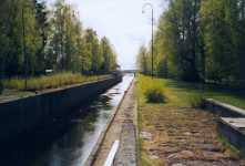 Timmerflottningsslussen p� sommaren 2004.