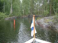 Kanalens nedre del. Leden �r mycket smal.