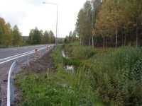 The road is widened and the canal made smaller close to L�ngn�s.