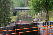 Skylt vid slussarna