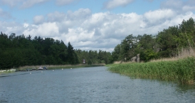 Ungef�r mitt i kanalen