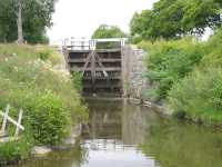 Nedre slussportarna sedda fr�n nedre v�ntbryggan